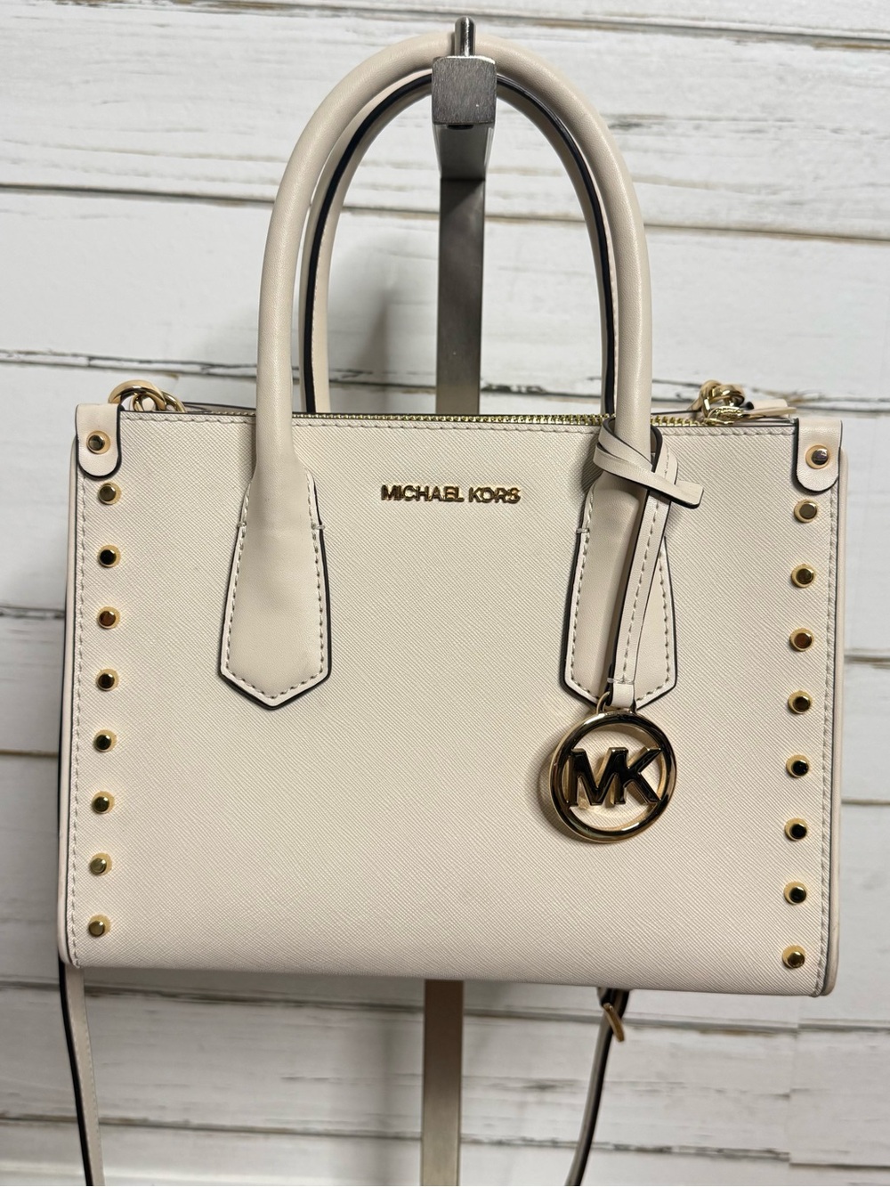 Michael Kors Maple Small Studded Saffiano Leather Satchel/Crossbody